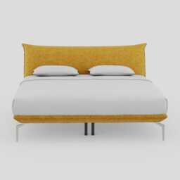 Heal's Aria Bed Super King Nova Velluto Corn Slats Chrome Feet