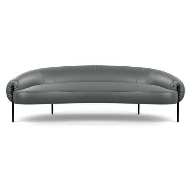 Heal's Isola 3 Seater Sofa Daino leather Steel Black Feet