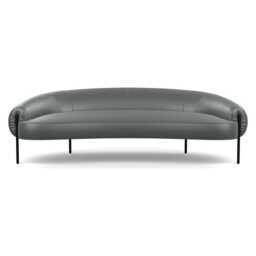Heal's Isola 3 Seater Sofa Daino leather Steel Black Feet