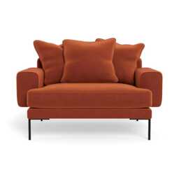 Heal's Torrington Loveseat Cotton Velvet Russet Black Feet - thumbnail 1