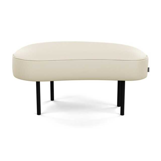 Heal's Isola Small Ottoman Leather Grain Storm 006 Black Feet