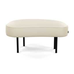 Heal's Isola Small Ottoman Leather Grain Storm 006 Black Feet
