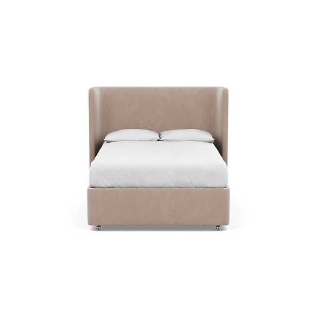 Heal's Monroe Headboard (Lift Storage) Double Smart Velvet Pebble
