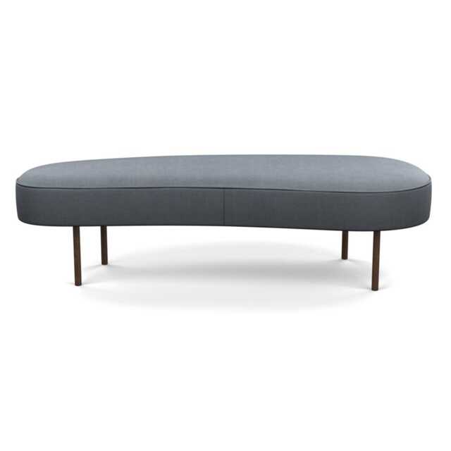 Heal's Isola Large Ottoman Siena Cotton Shale Grey Bronze Feet