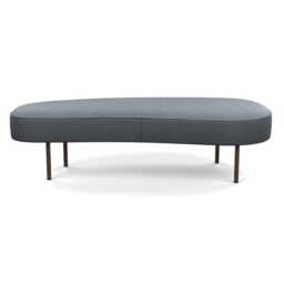 Heal's Isola Large Ottoman Siena Cotton Shale Grey Bronze Feet