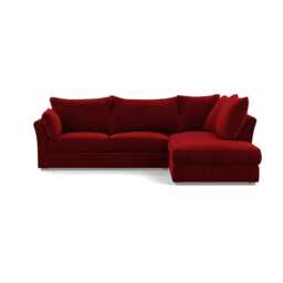 Heal's Tailor Right Hand Facing Corner Sofa Smart Luxe Velvet Mulberry Natural Feet