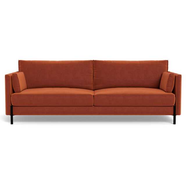 Heal's Tortona 4 Str Sofa Cotton Velvet Russet Black Feet - image 1