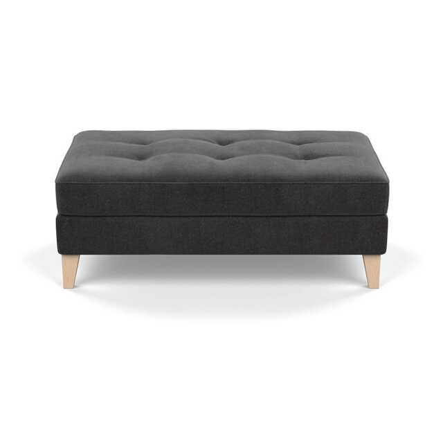 Heal's Mistral Footstool Smart Luxe Velvet Nickel Natural Feet