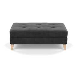 Heal's Mistral Footstool Smart Luxe Velvet Nickel Natural Feet