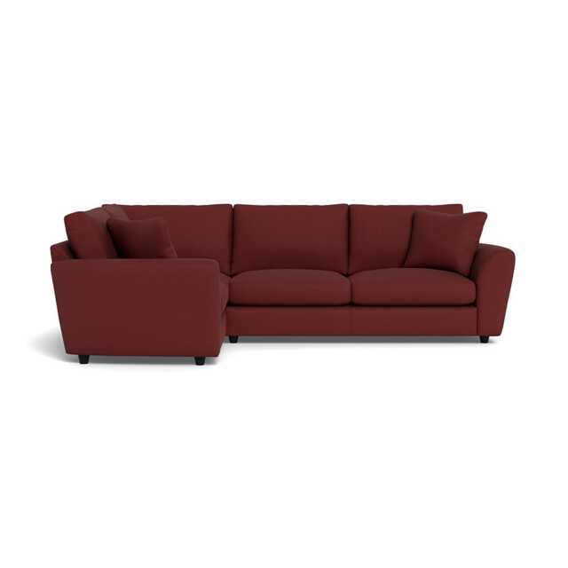 Heal's Snooze Left Hand Facing Corner Sofa Capelo Linen-Cotton Etruscan Red Black Feet