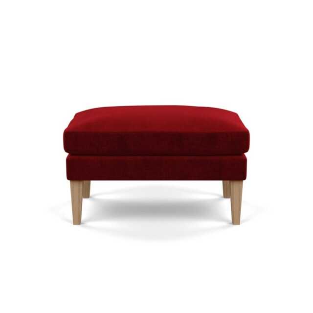 Heal's Wallis Ottoman Smart Luxe Velvet Mulberry Tinted Ash Feet - image 1
