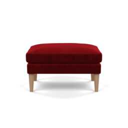 Heal's Wallis Ottoman Smart Luxe Velvet Mulberry Tinted Ash Feet - thumbnail 2