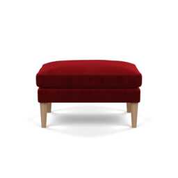 Heal's Wallis Ottoman Smart Luxe Velvet Mulberry Tinted Ash Feet - thumbnail 1