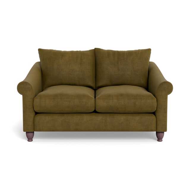 Heal's Devon 2 Seater Smart Luxe Velvet Peridot Walnut Stained Beech Feet