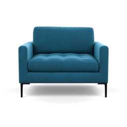 Heal's Eton Loveseat Smart Velvet Ocean Black Feet