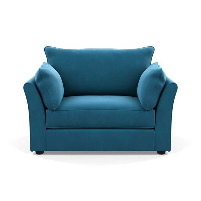 Heal's Tailor Loveseat Smart Velvet Ocean Black Beech Feet