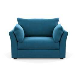 Heal's Tailor Loveseat Smart Velvet Ocean Black Beech Feet