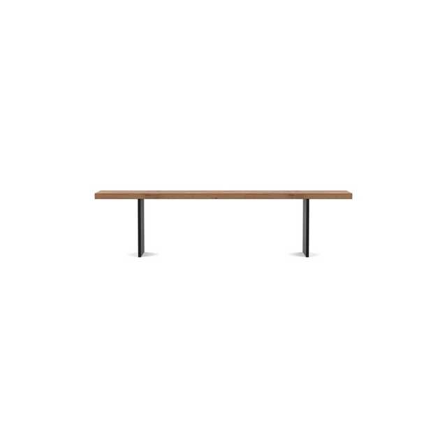 Heal's Berlin Bench 180x35cm Smoked Oiled Oak Straight Edge Not Filled Black Legs