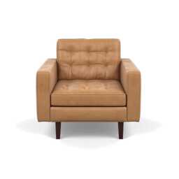 Heal's Hepburn Armchair Daino Leather Parchment Black Feet