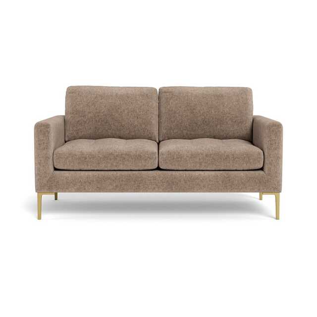 Heal's Eton 2 Seater Sofa Velvet Boucle Rocky Brass Feet