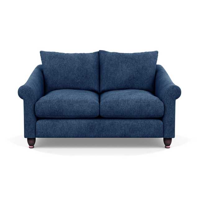 Heal's Devon 2 Seater Sofa Broad Weave Lagoon Walnut Stained Feet - image 1