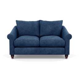 Heal's Devon 2 Seater Sofa Broad Weave Lagoon Walnut Stained Feet