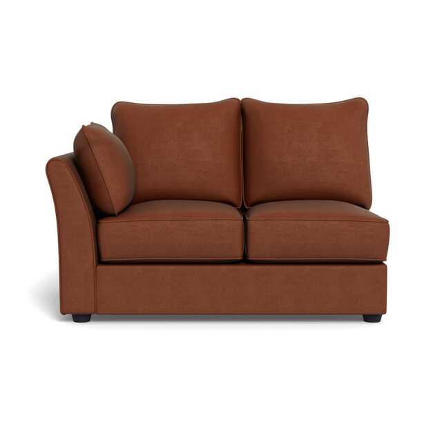 Heal's Tailor Double Unit Left Hand Facing Smart Luxe Velvet Tawny Black Feet