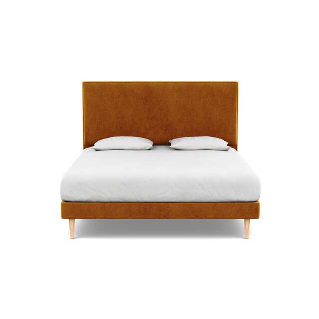Heal's Shallow Divan Super King Smart Luxe Velvet Cognac Light Stem - image 1