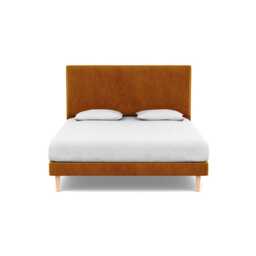 Heal's Shallow Divan Super King Smart Luxe Velvet Cognac Light Stem