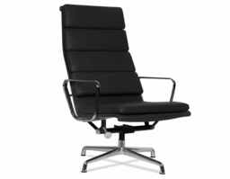 Vitra Eames Soft Pad Chair Nero Leather Polished Base - thumbnail 2