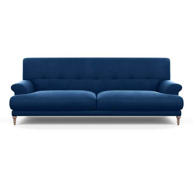 Scp Oscar 3 Seater Informal Sofa Velvet Petrol Walnut Feet - image 1