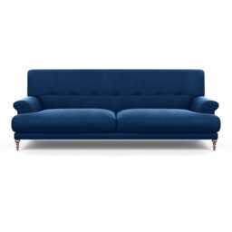 Scp Oscar 3 Seater Informal Sofa Velvet Petrol Walnut Feet - thumbnail 1