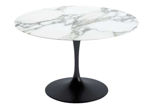 Knoll Saarinen Dining Table with Black Base in Arabescato 120cm
