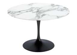 Knoll Saarinen Dining Table with Black Base in Arabescato 120cm
