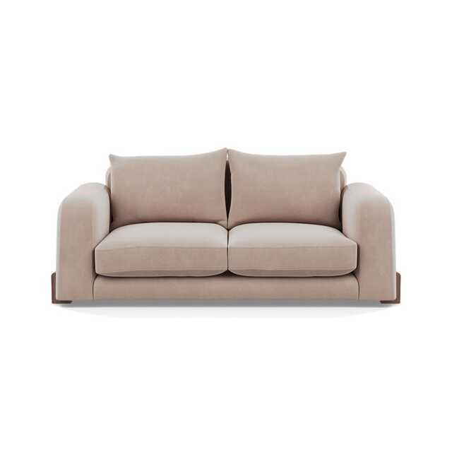 Heal's Nuvola 3 Seater Sofa Smart Velvet Pebble Walnut Stained Feet