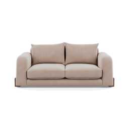 Heal's Nuvola 3 Seater Sofa Smart Velvet Pebble Walnut Stained Feet