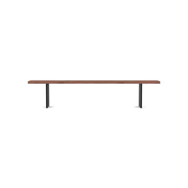 Heal's Berlin Bench 220x35cm Oiled Walnut Natural Edge Filled Black Legs