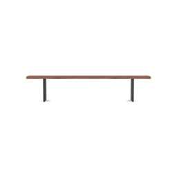 Heal's Berlin Bench 220x35cm Oiled Walnut Natural Edge Filled Black Legs