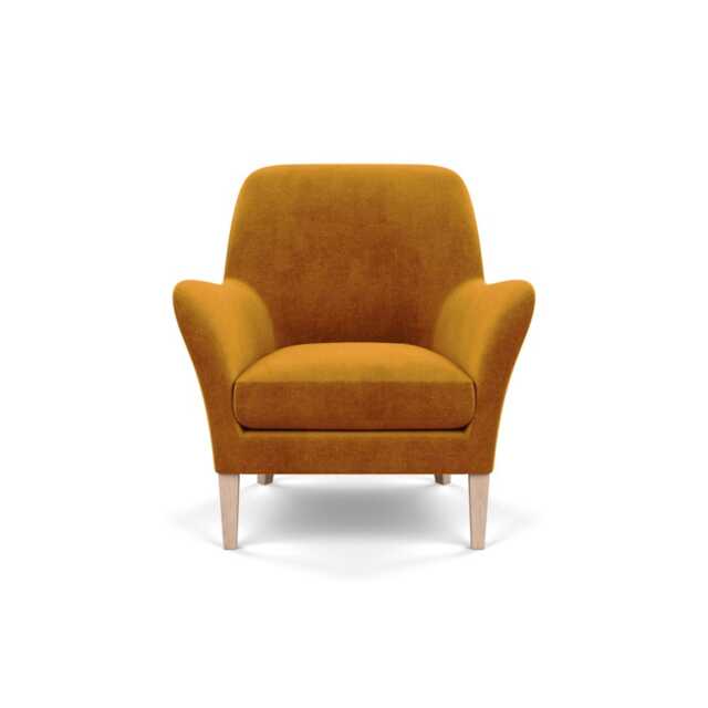 Heal's Wallis Armchair Smart Luxe Velvet Cognac Natural Ash Feet - image 1