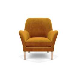 Heal's Wallis Armchair Smart Luxe Velvet Cognac Natural Ash Feet - thumbnail 2