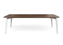 Ligne Roset Odessa Dining Table European Walnut White Legs 240 x 98cm