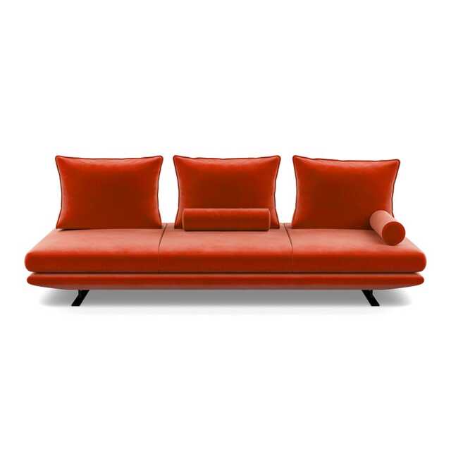 Ligne Roset Prado Large Settee Alcantara Orange