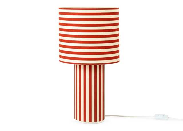 Heal's Raie Fabric Table Lamp Red/White