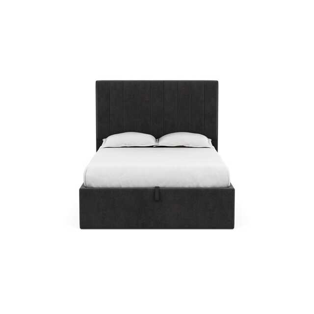 Heal's Lift Storage Divan Double Smart Luxe Velvet Nickel Natural Feet