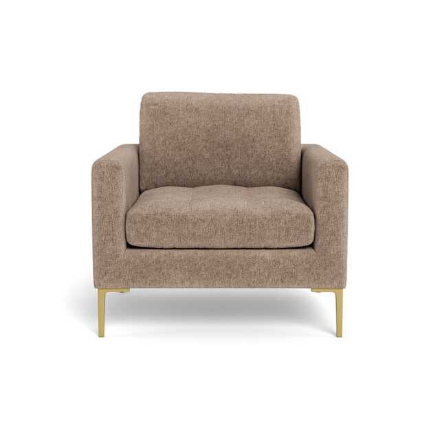Heal's Eton Armchair Velvet Boucle Rocky Brass Feet