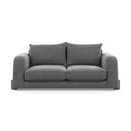 Heal's Nuvola 2 Seater Sofa Smart Velvet Mercury Walnut Stained Feet