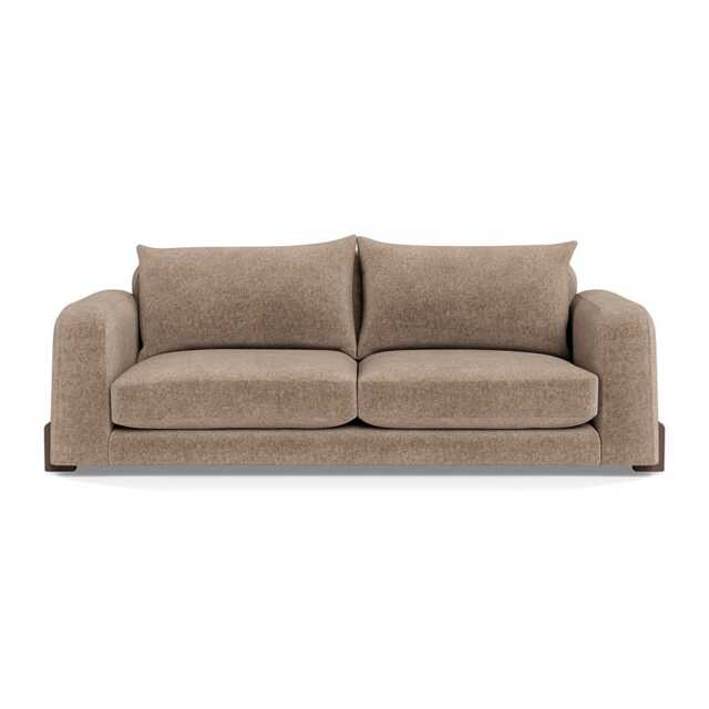 Heal's Nuvola 4 Seater Sofa Boucle Velvet Rocky Walnut Stained Oak Feet - image 1