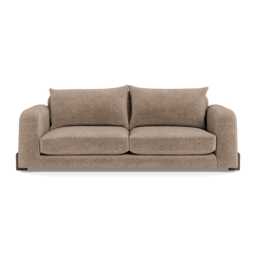 Heal's Nuvola 4 Seater Sofa Boucle Velvet Rocky Walnut Stained Oak Feet