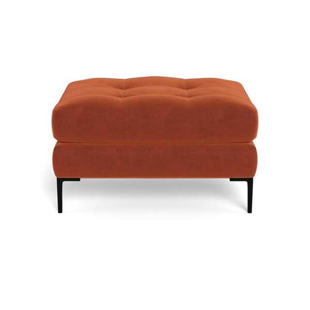 Heal's Eton Footstool Cotton Velvet Russet Black Feet