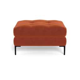 Heal's Eton Footstool Cotton Velvet Russet Black Feet